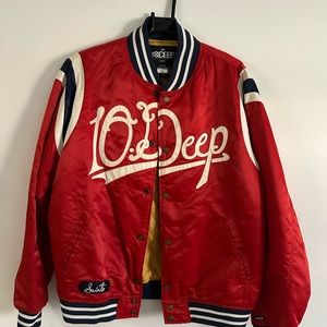 Men's 10 deep coach varsity bomber jacket sz L